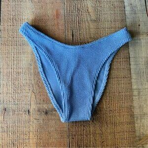 Alila womens crinkle light blue low cut swimsuit bikini bottom -OS
